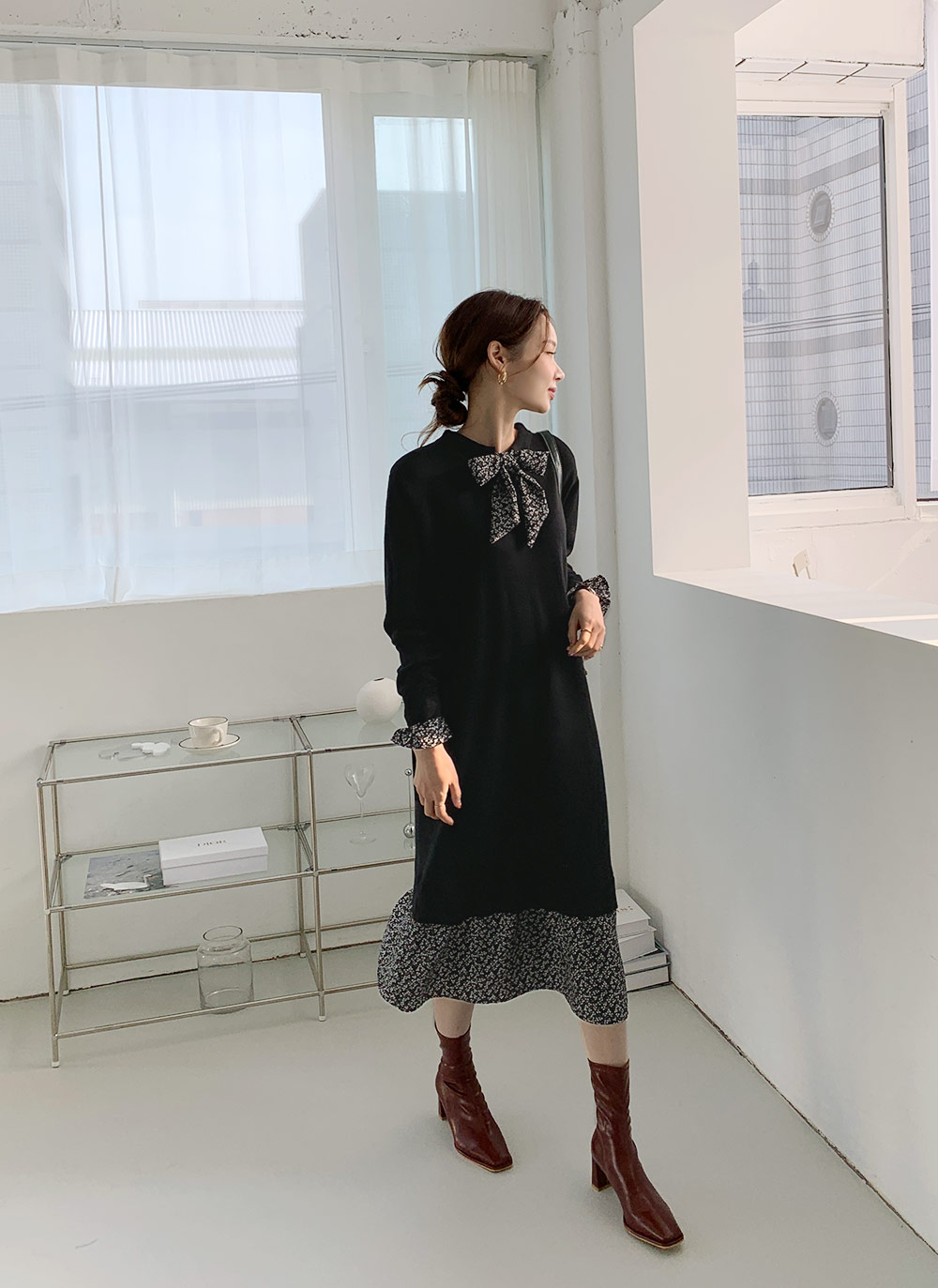 レースアップ アンクルブーツ （Burgundy） -CHARLES & KEITH