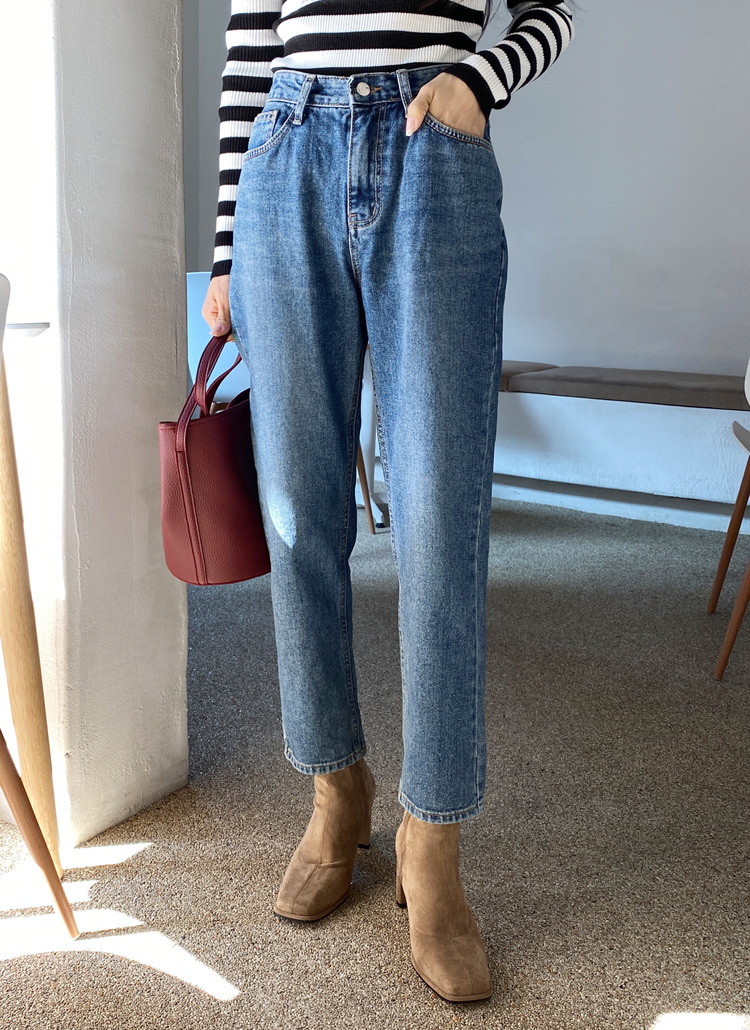 シンプルベーシック裏起毛セミテーパードジーンズデニムパンツ春秋冬 デニムパンツ デニム Dholic Ladies ディーホリックレディース ファッション総合通販 Dholic