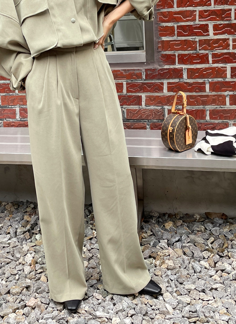 ポケットオーバーフィットシャツ&ハイウエストストレートスラックスSET・全3色 | DHOLIC | 詳細画像14