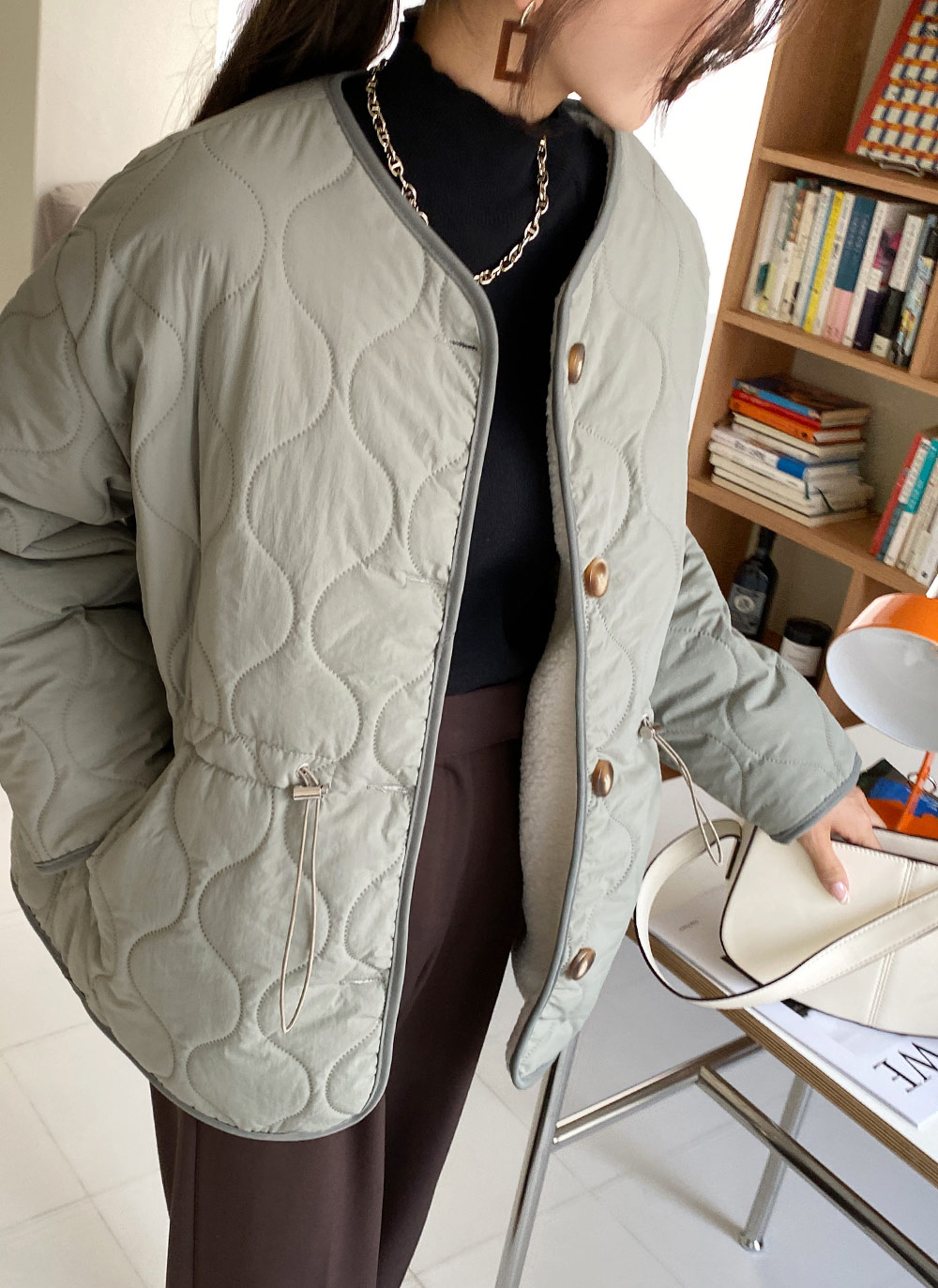 ボア裏地キルトストリングジャケット・全2色 | DHOLIC | 詳細画像16