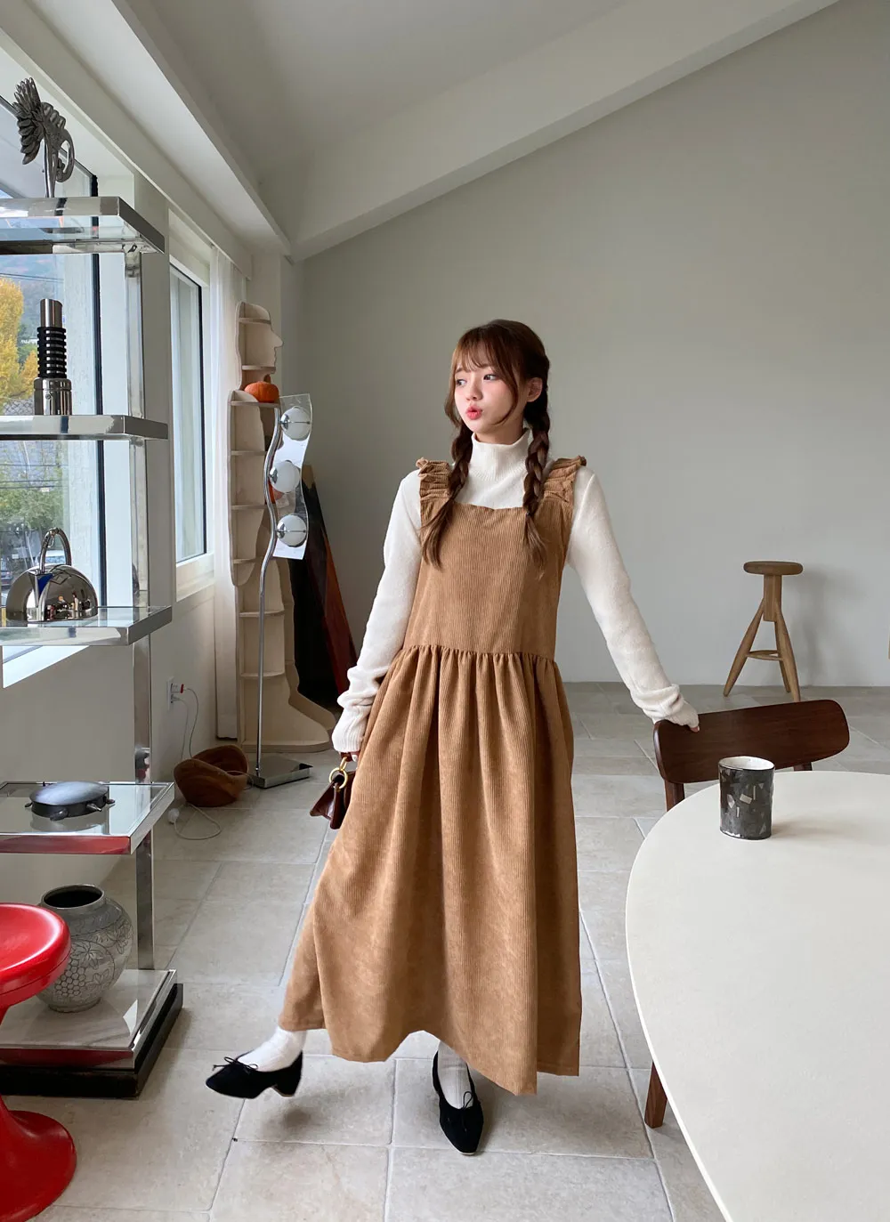 コーデュロイノースリーブワンピース・全4色 | レディースファッション 