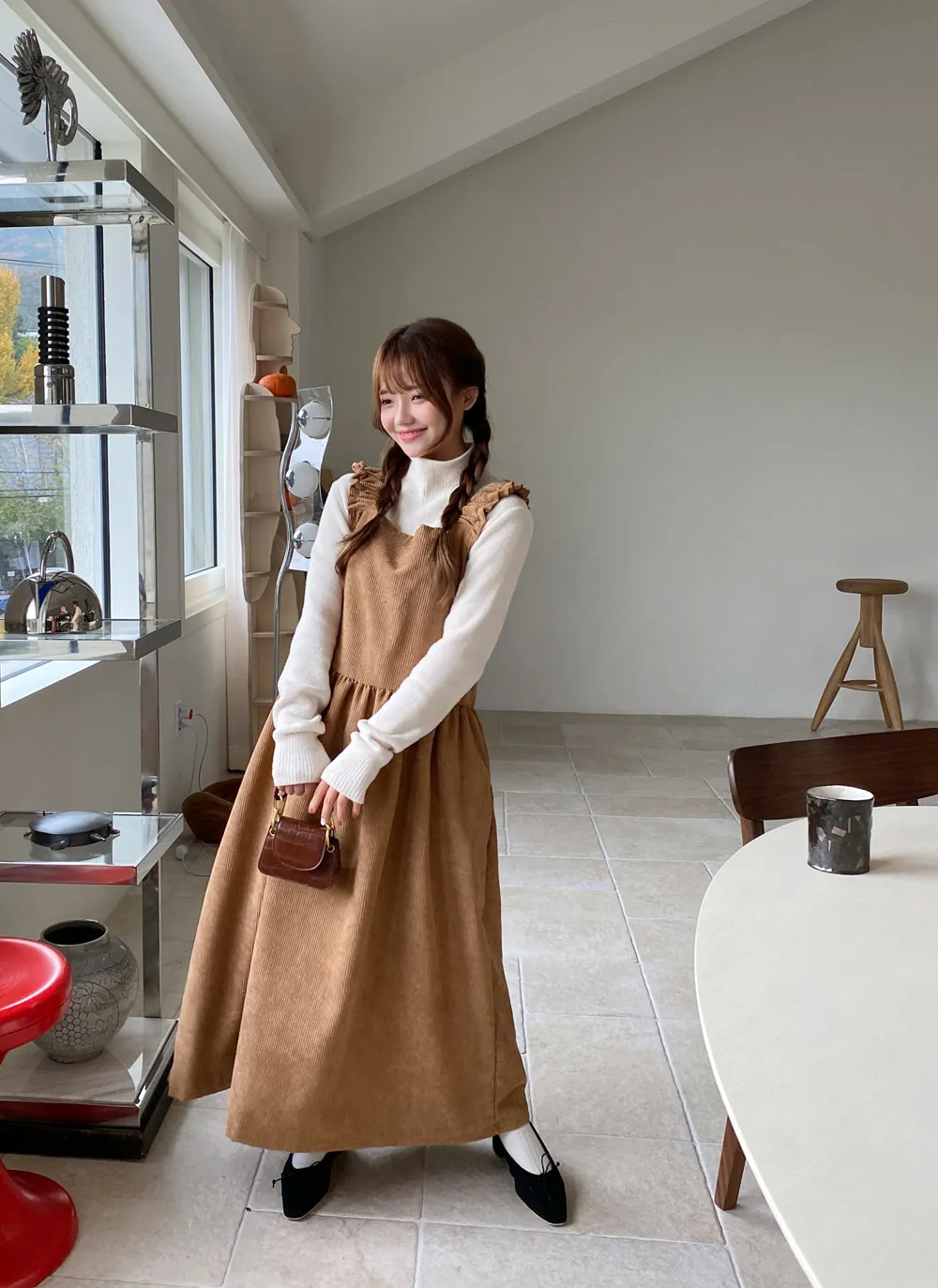 コーデュロイノースリーブワンピース・全4色 | レディースファッション 