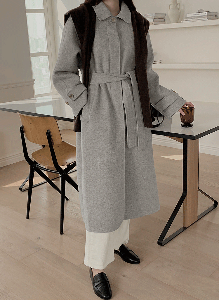 ストラップ付ボタンフライロングコート P アウター コート レディースファッション通販 Dholic ディーホリック