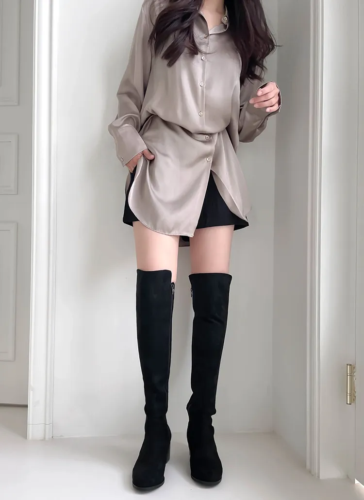 フェイクスエードニーハイブーツ | レディースファッション通販 - DHOLIC 