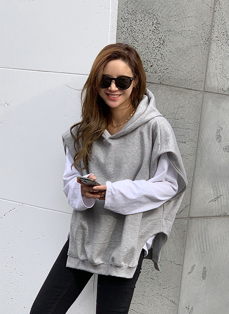 裏起毛オーバーパーカーベスト | レディースファッション通販