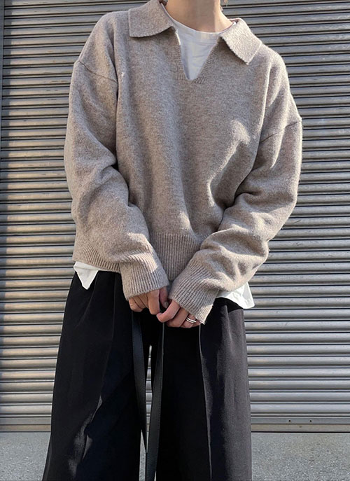 yoke tokyo 7G OVERSIZED HALF CARDIGAN