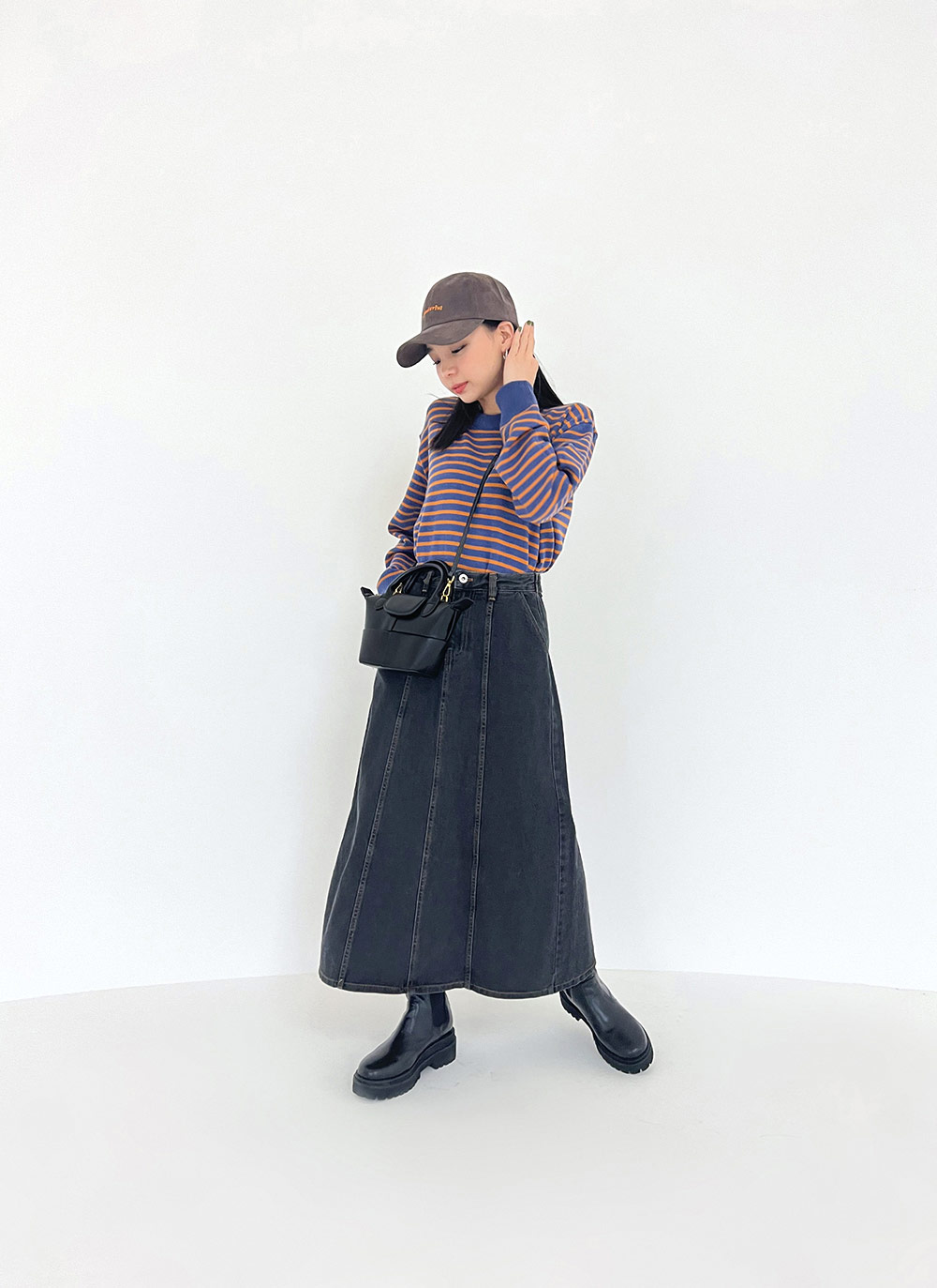 台形 ロング デニムスカート 無地 ボタン スカート ロングスカート レディース Ａライン ハイウエスト 半身スカート 前ボタン ミモレ丈 春夏 ボトムス 台形 ロング デニムスカート 無地 ボタン スカート ロングスカート