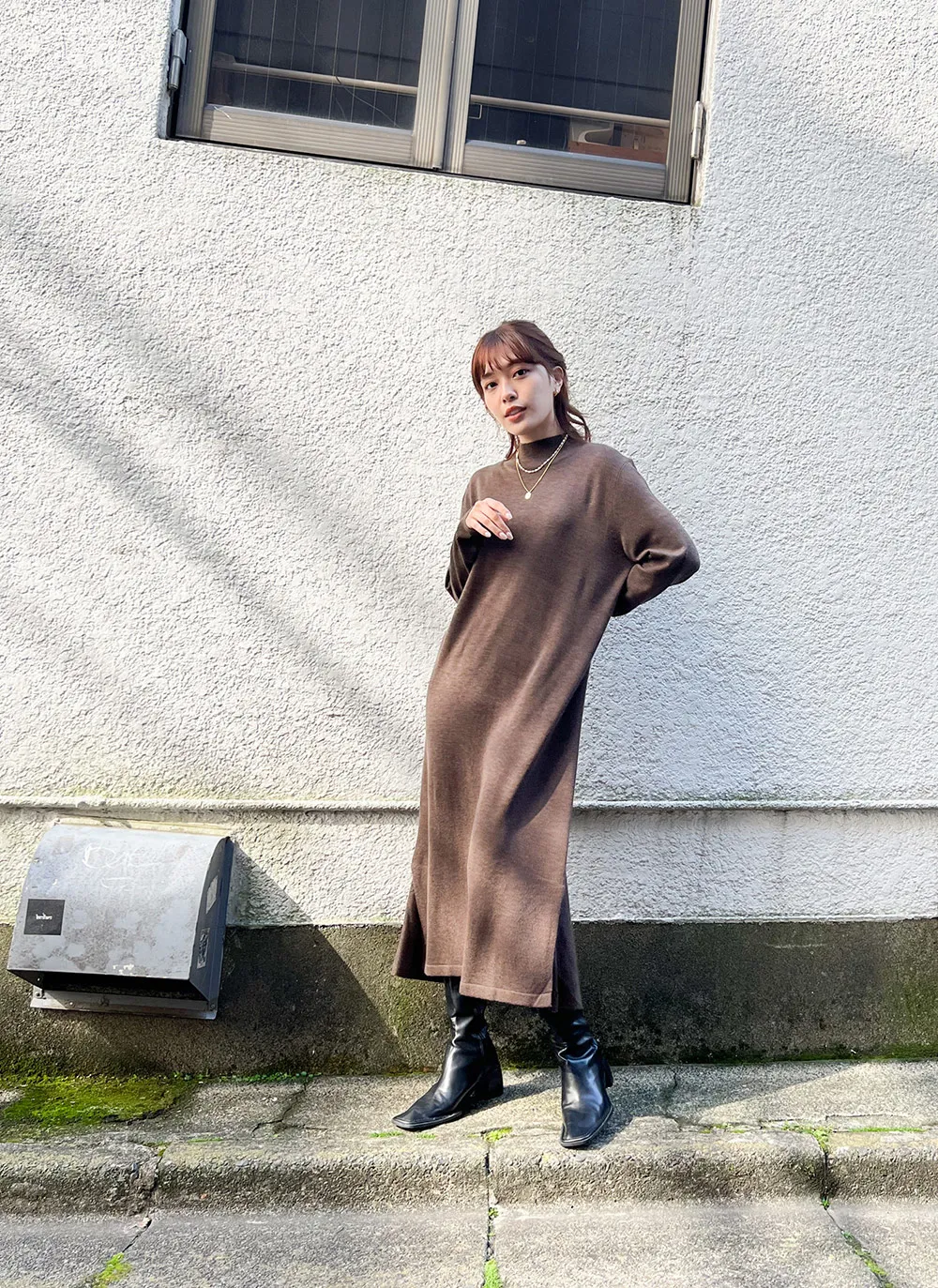 サイドスリットニットワンピース | レディースファッション通販 - DHOLIC 