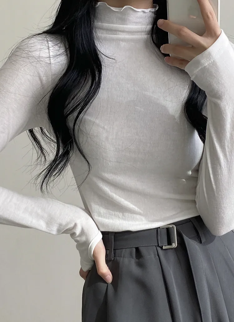 ウェーブハイネックサムホールTシャツ | dangosister | 詳細画像1