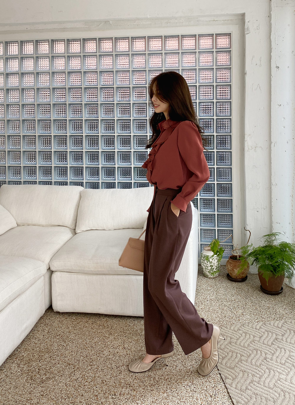 裏起毛ストレートスラックス・全3色 | レディースファッション通販