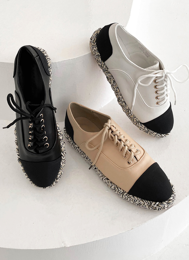 ツートーンレースアップローファーツイードシンプル合皮春秋冬 シューズ フラット ローファー Shescall シーズコール ファッション総合通販 Dholic