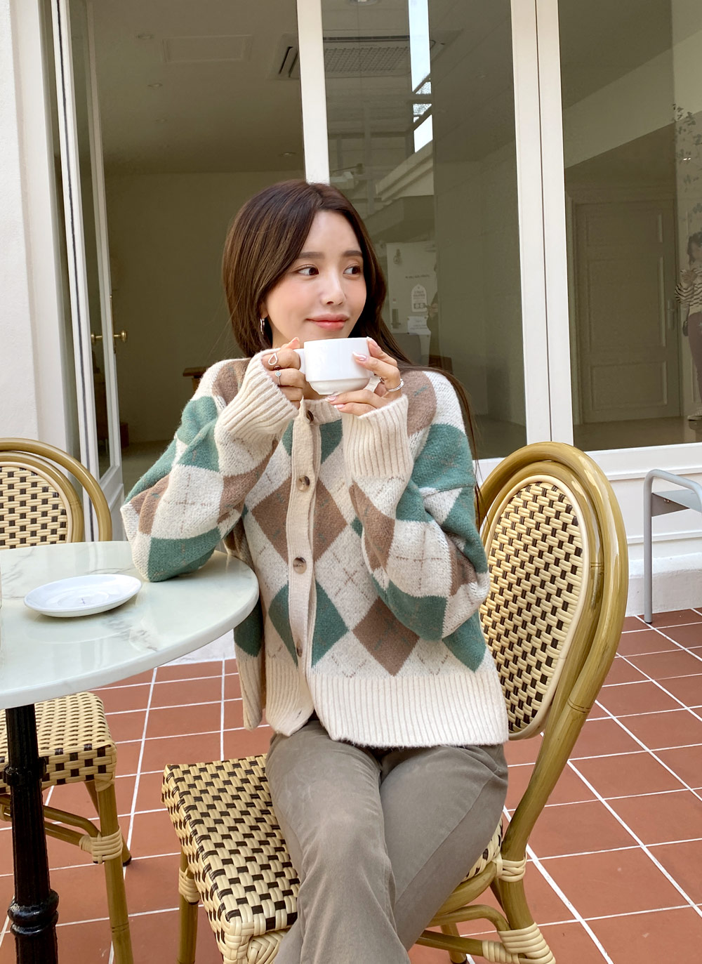 アーガイルニットカーディガン・全3色 | DHOLIC | 詳細画像8