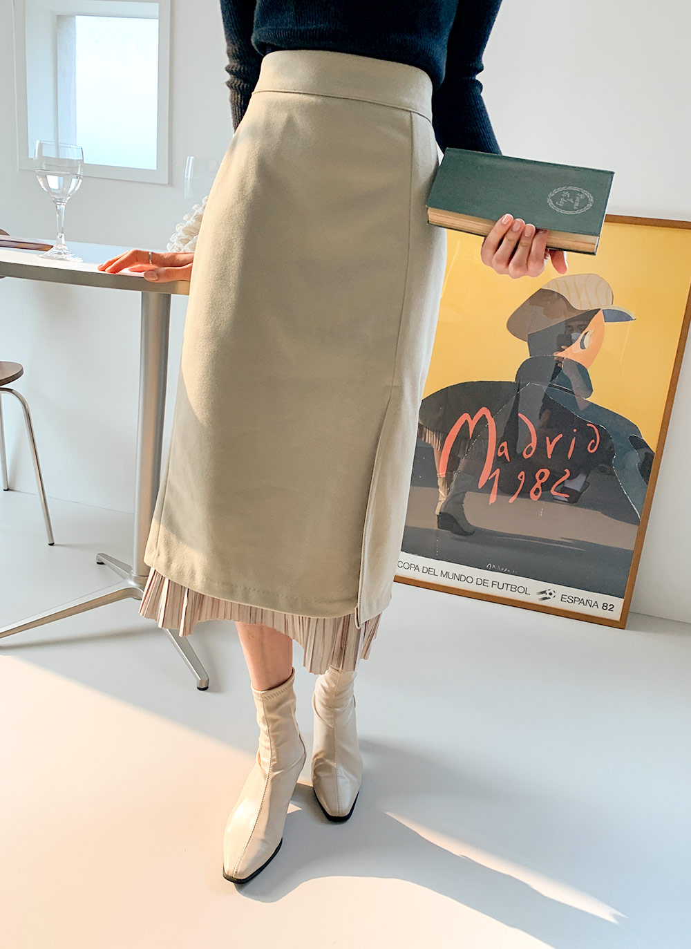 プリーツへムIラインスカート・全2色 | DHOLIC | 詳細画像2