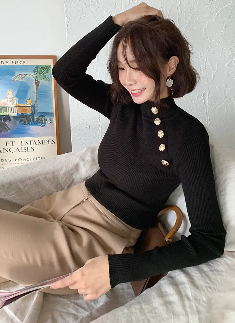 ゴールドボタンニット | DHOLIC | 詳細画像1