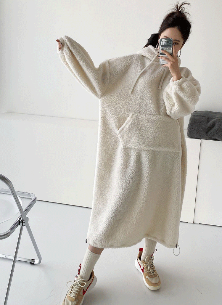 裏起毛ボアパーカーワンピース | レディースファッション通販 - DHOLIC