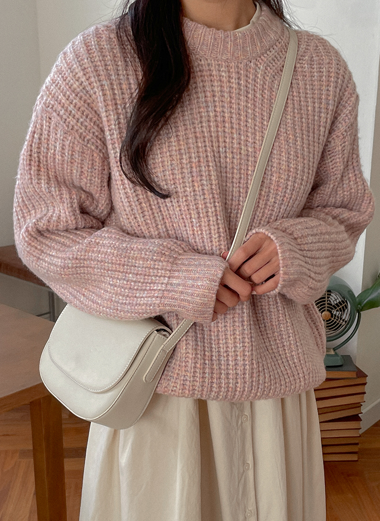 ウールブレンドニットシンプルベーシック春秋冬 トップス ニット Dustypink ダスティピンク ファッション総合通販 Dholic