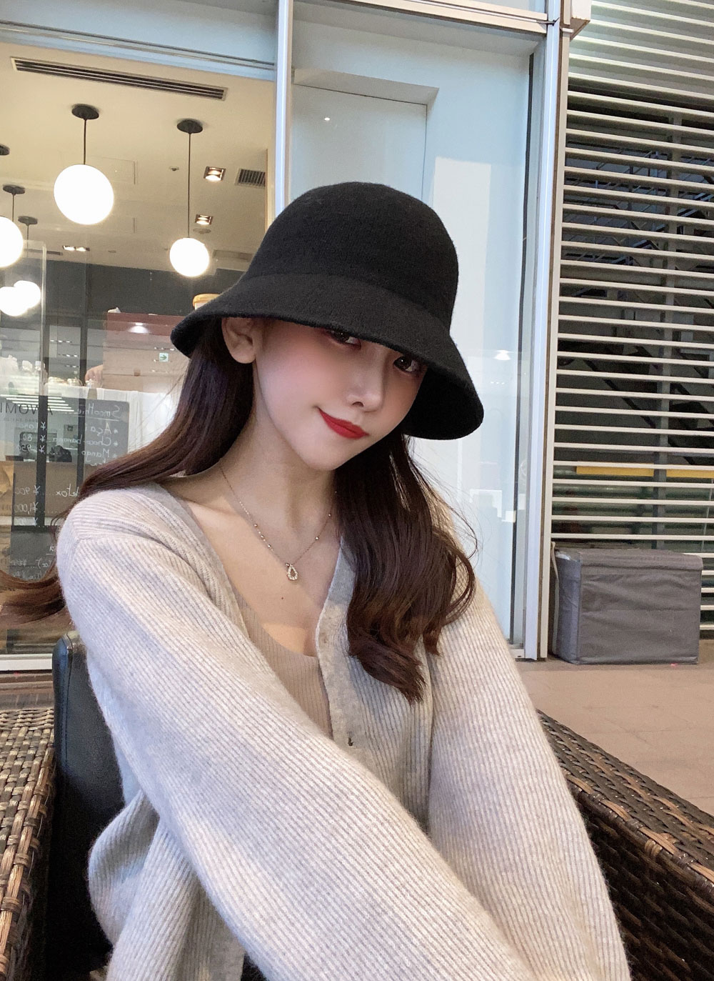 羊毛100％ ハットとても暖かく可愛いいです♡