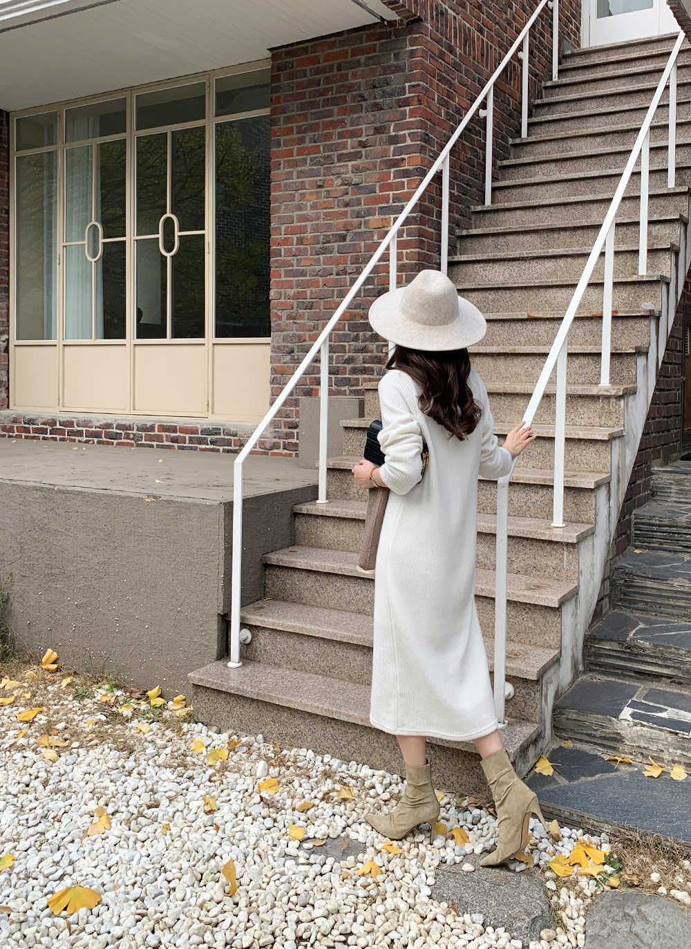 ベルト付Iラインタートルニットワンピース・全3色 | レディース