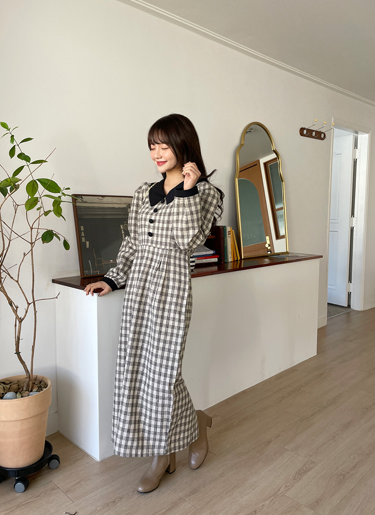 襟コントラスト柄パターンフェイクボタン配色カラーチェックワンピース秋冬 ワンピース ロング Dholic Ladies ディーホリックレディース ファッション総合通販 Dholic 襟コントラスト柄パターンフェイクボタン配色カラーチェックワンピース秋冬 ワンピース ロング Dholic Ladies ディーホリックレディース ファッション総合通販 Dholic
