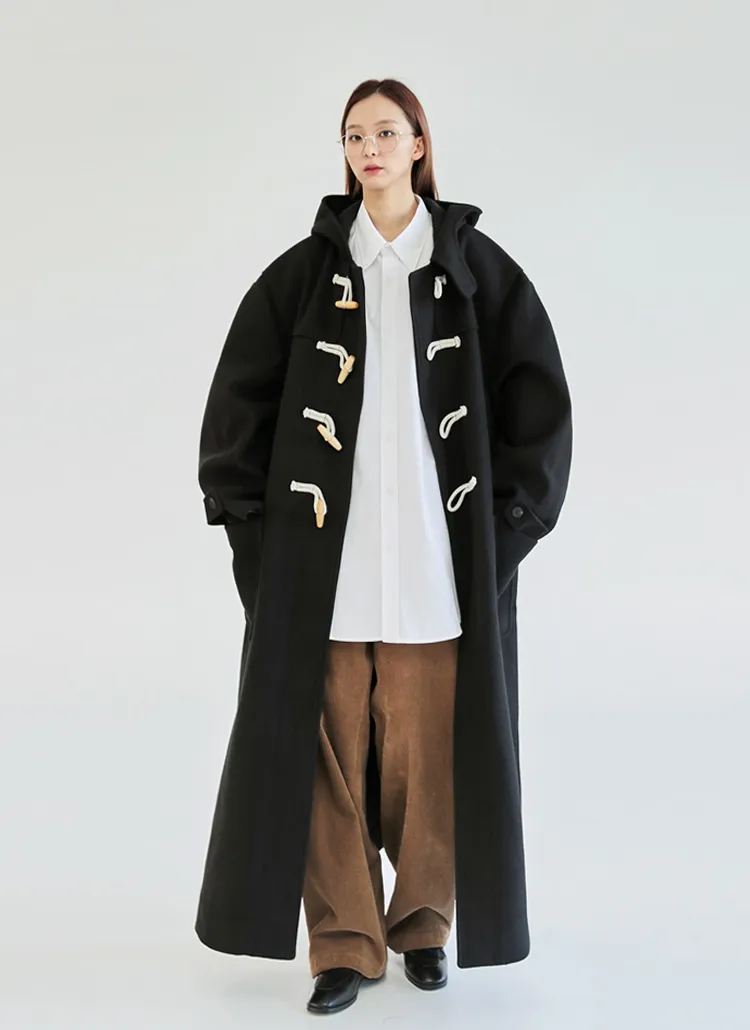 ウール混ルーズロングダッフルコート | レディースファッション通販  