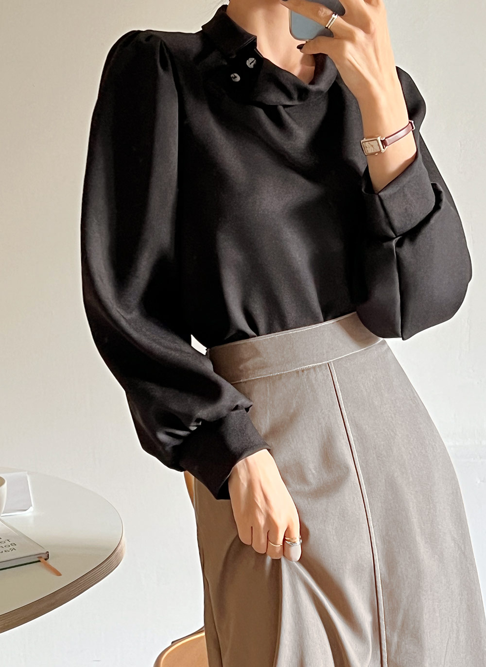 ネックボタンブラウス・全3色 | レディースファッション通販 - DHOLIC