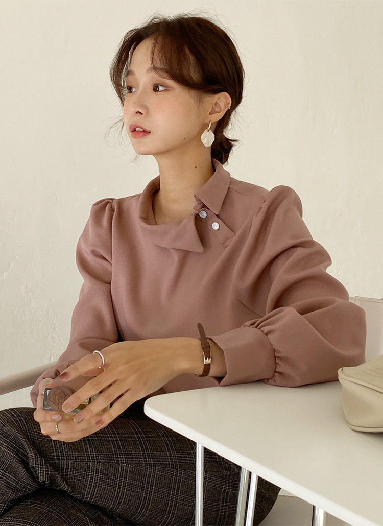 ネックボタンブラウス・全3色 | レディースファッション通販 - DHOLIC