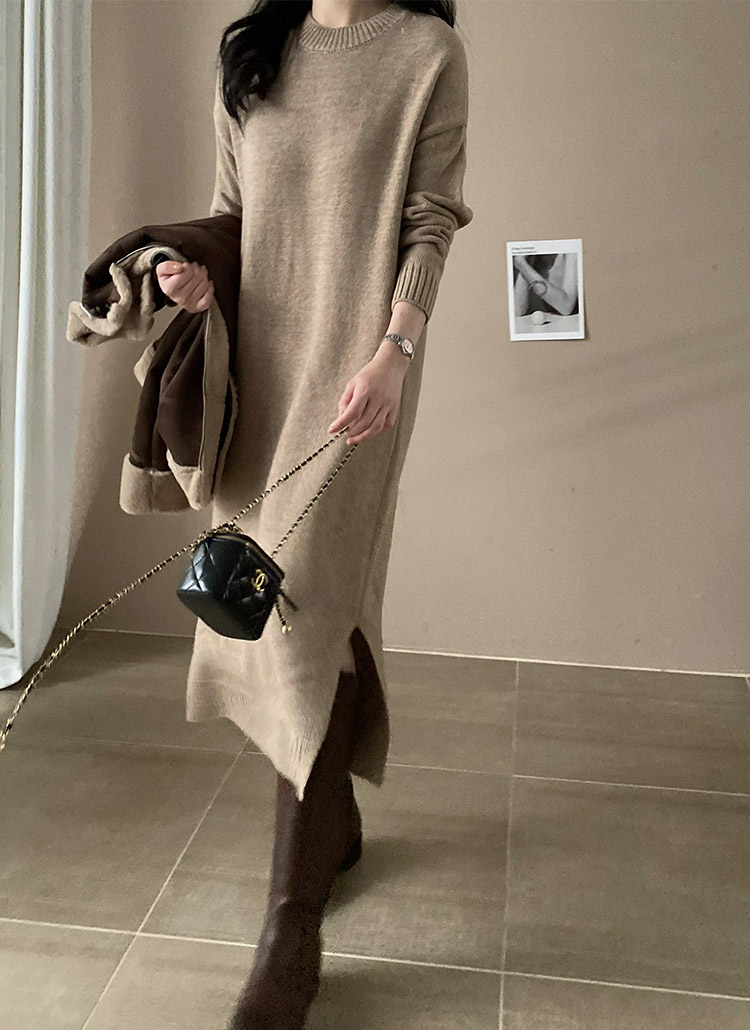 ウール混ラウンドネックスリットヘムロングニットワンピース春秋冬 ワンピース ロングワンピース Monicaroom モニカルーム ファッション総合通販 Dholic ウール混ラウンドネックスリットヘムロングニットワンピース春秋冬 ワンピース ロングワンピース Monicaroom モニカルーム ファッション総合通販 Dholic