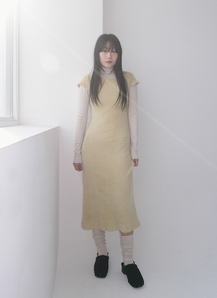 スリムラウンドネックアンゴラ混キャップスリーブワンピース春秋冬 ワンピース ロングワンピース Aftermonday アフターマンデー ファッション総合通販 Dholic