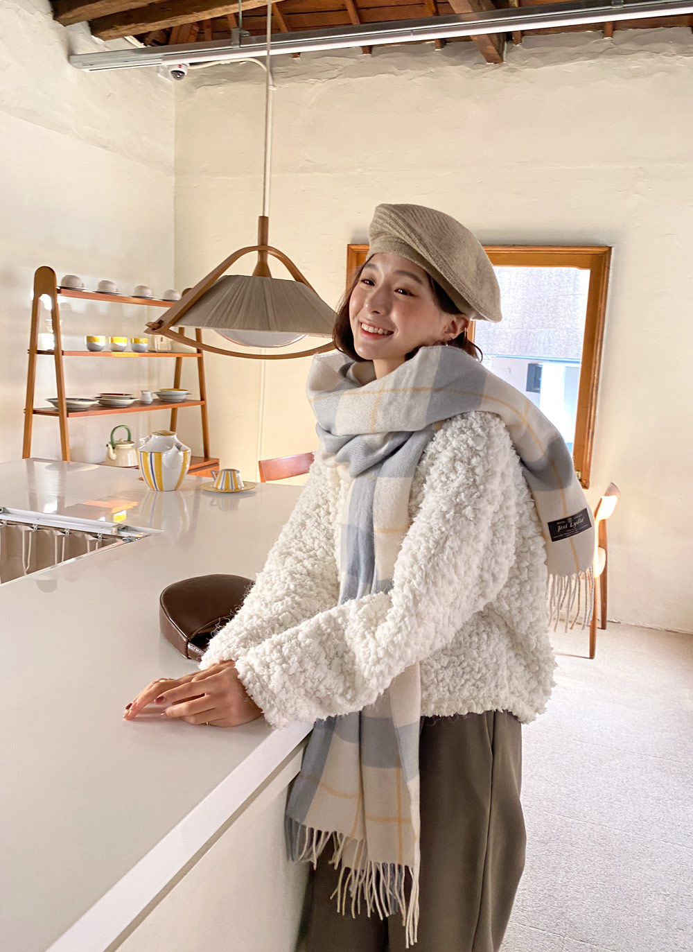 COMFORTABLE REASON チェッカーパターン マフラー