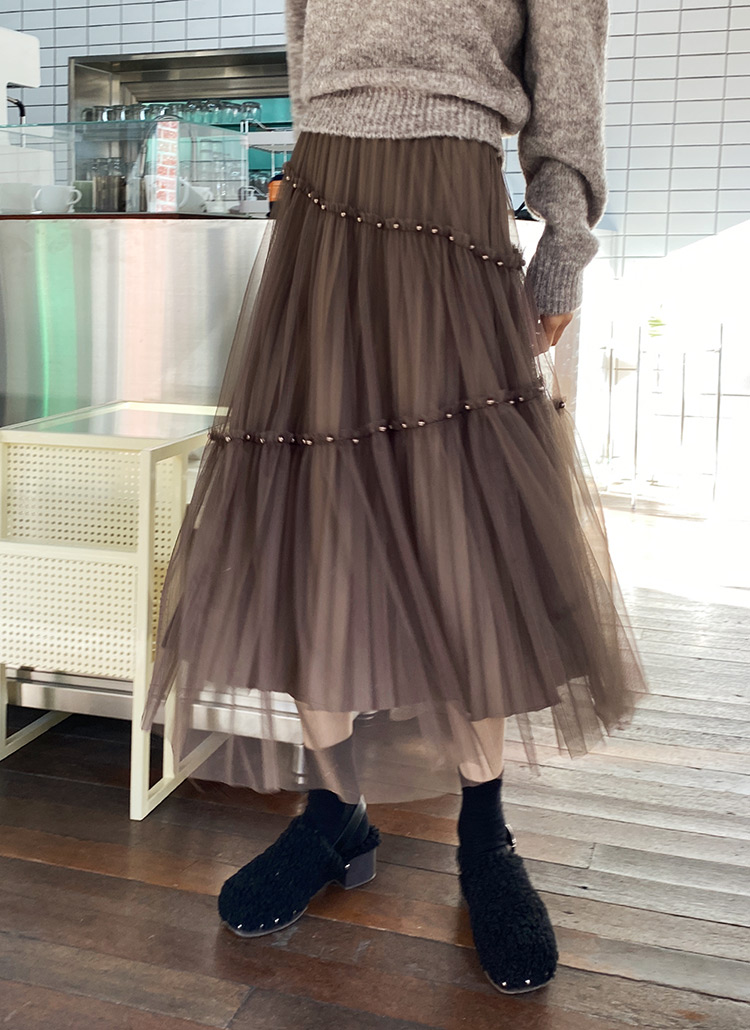 ボールラインプリーツスカート・全3色 | レディースファッション通販