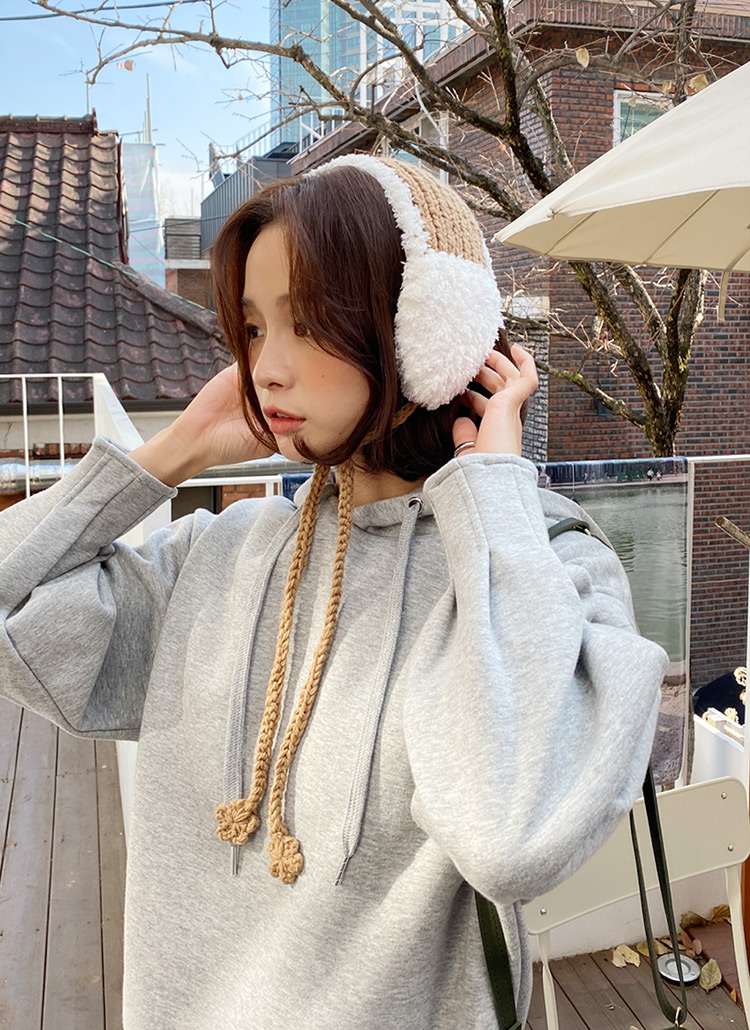 リバーシブル配色ニットイヤーマフ | レディースファッション通販 - DHOLIC