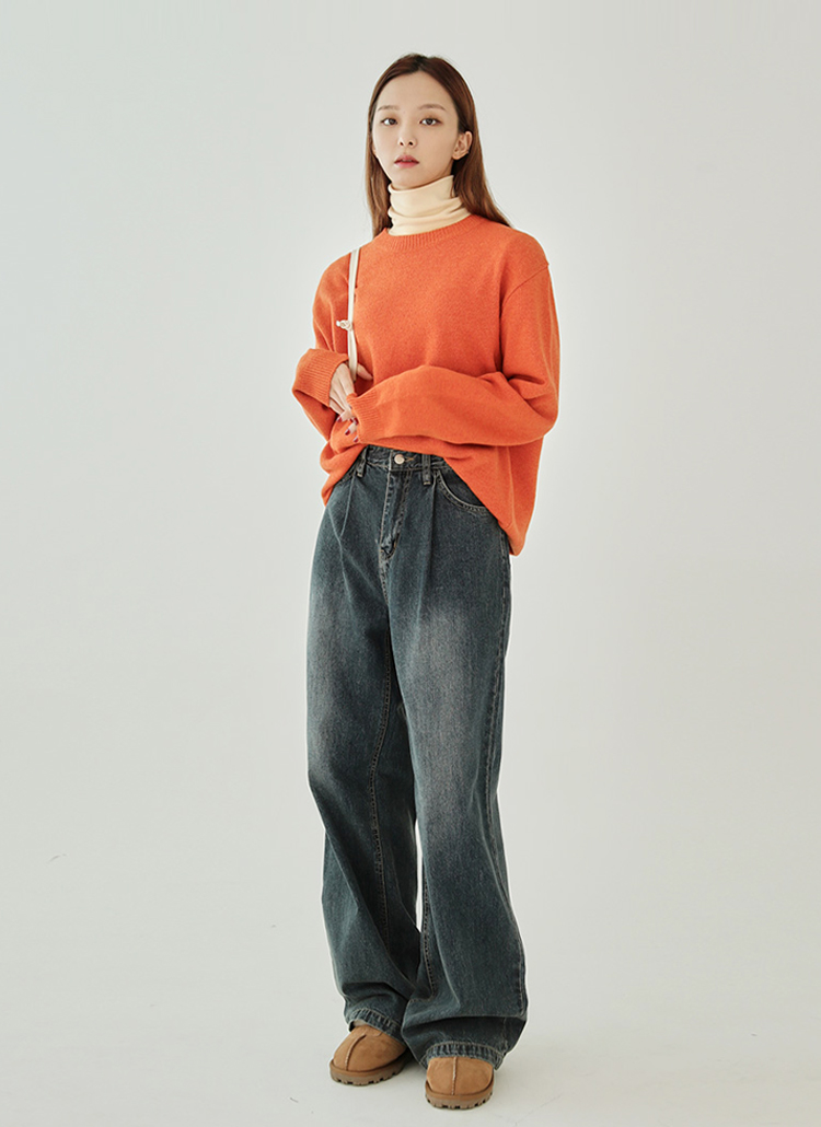 ピンタックロングワイドデニムパンツ・p318250 | ジーンズ ワイドジーンズ | レディースファッション通販 - DHOLIC ( ディーホリック  )