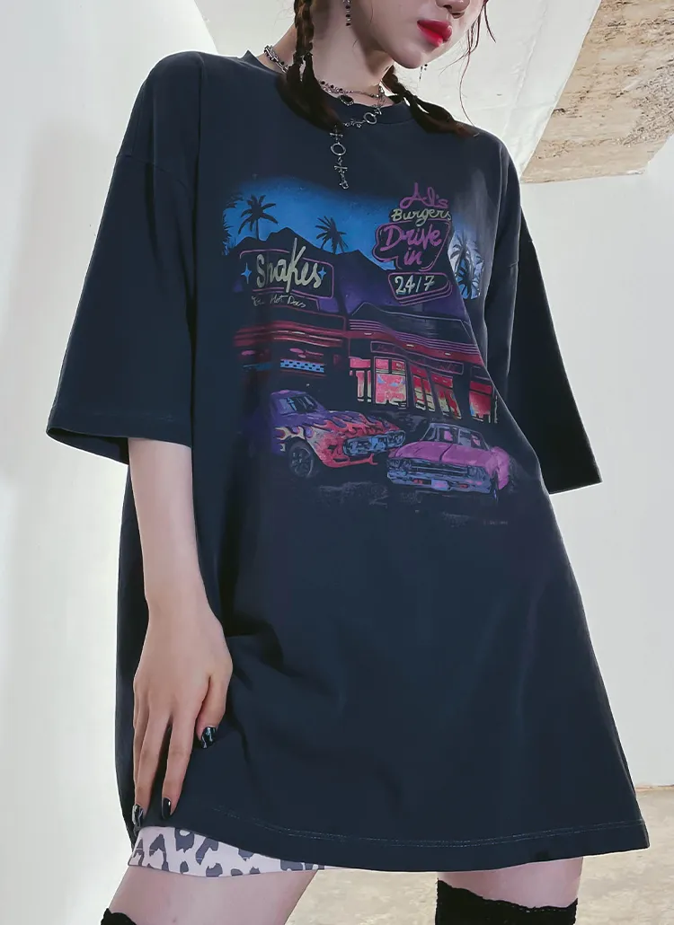 プリント半袖Tシャツ | Binarywon | 詳細画像1
