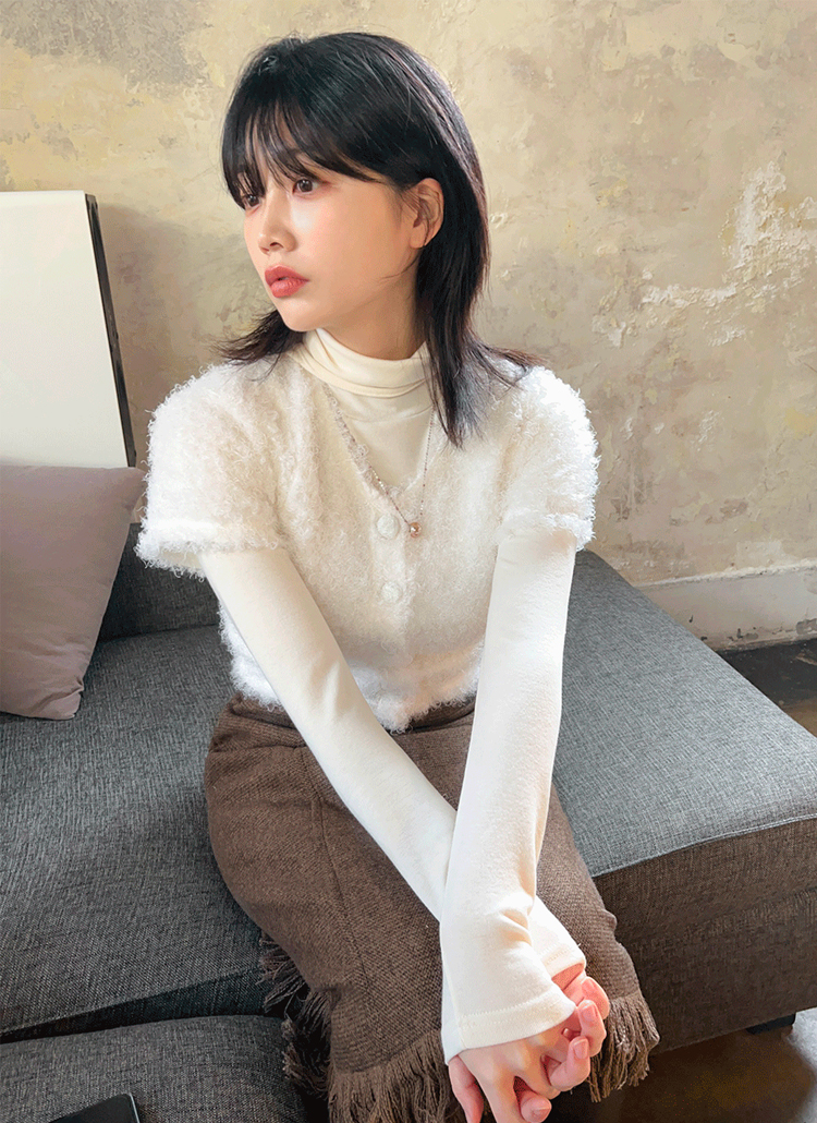 フェザー風半袖カーディガン | レディースファッション通販 - DHOLIC