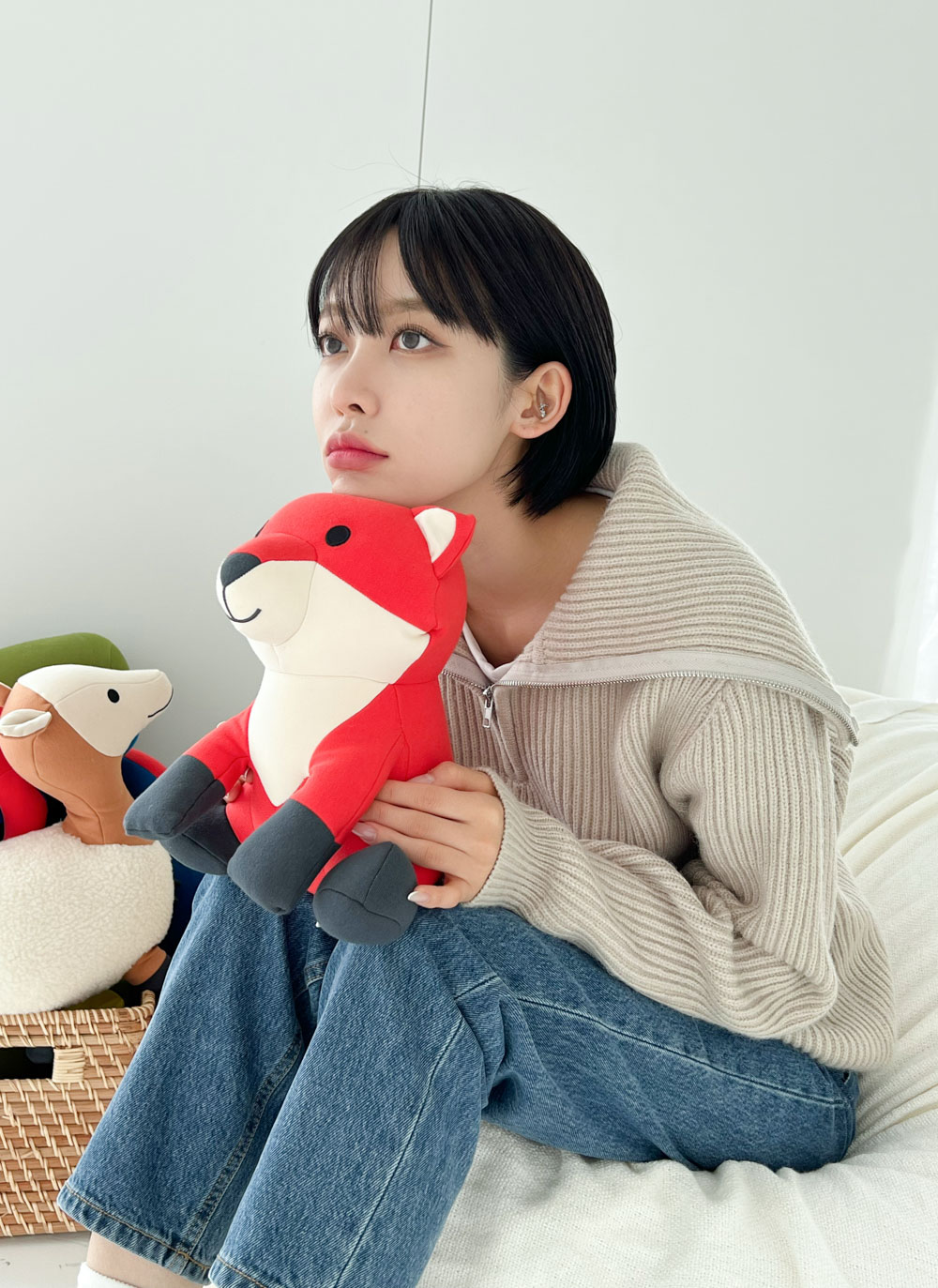 Zip up pompom knit | レディースファッション通販 - DHOLIC