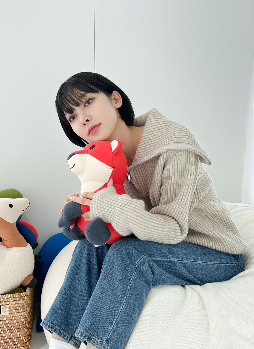 トップス Pompom Zip up pompom knit | レディースファッション通販 - DHOLIC