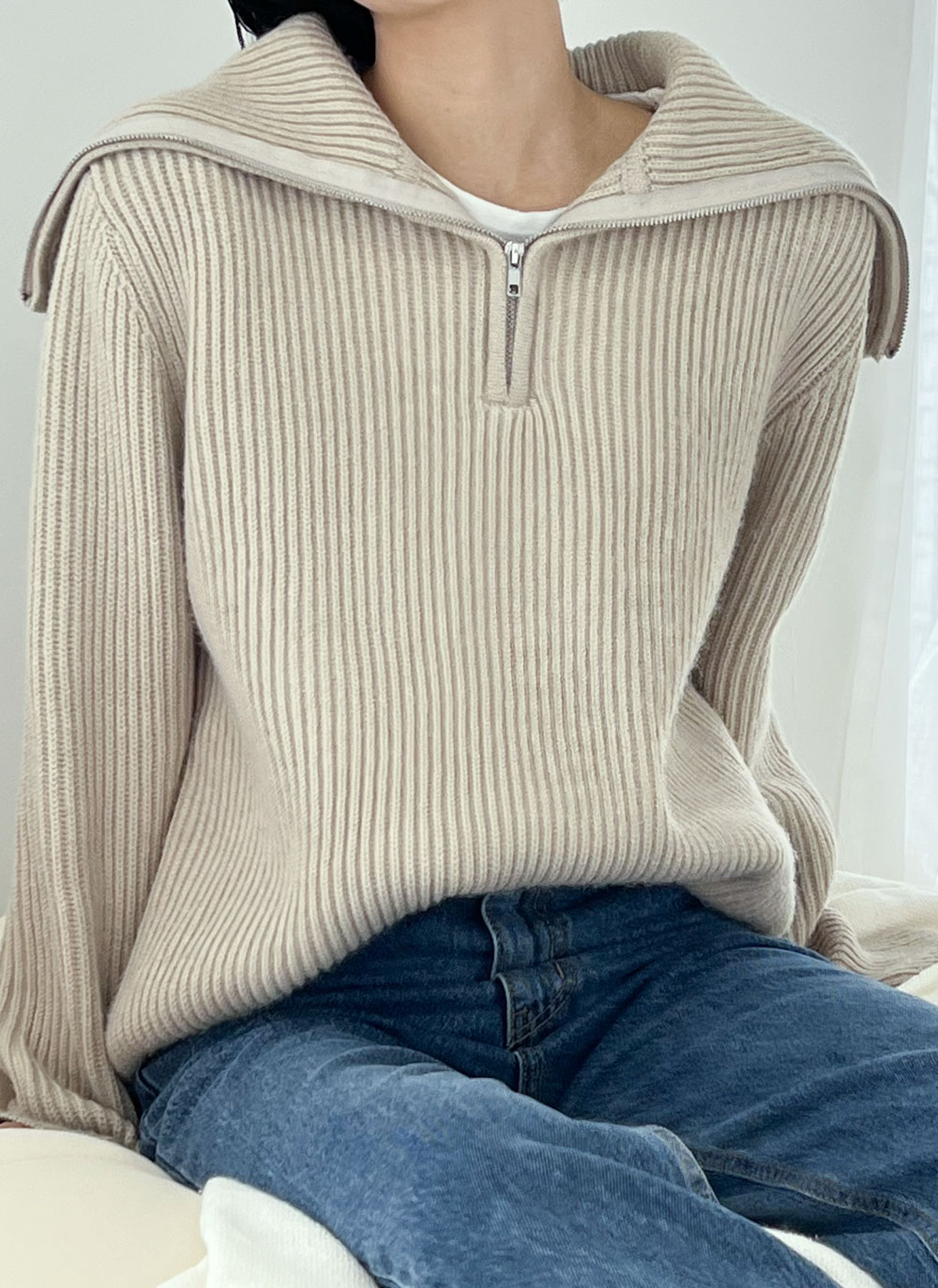 Zip up pompom knit | レディースファッション通販 - DHOLIC