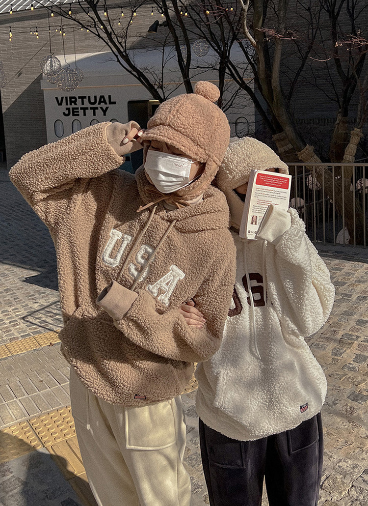 裏起毛ボアUSAパーカー | レディースファッション通販 - DHOLIC