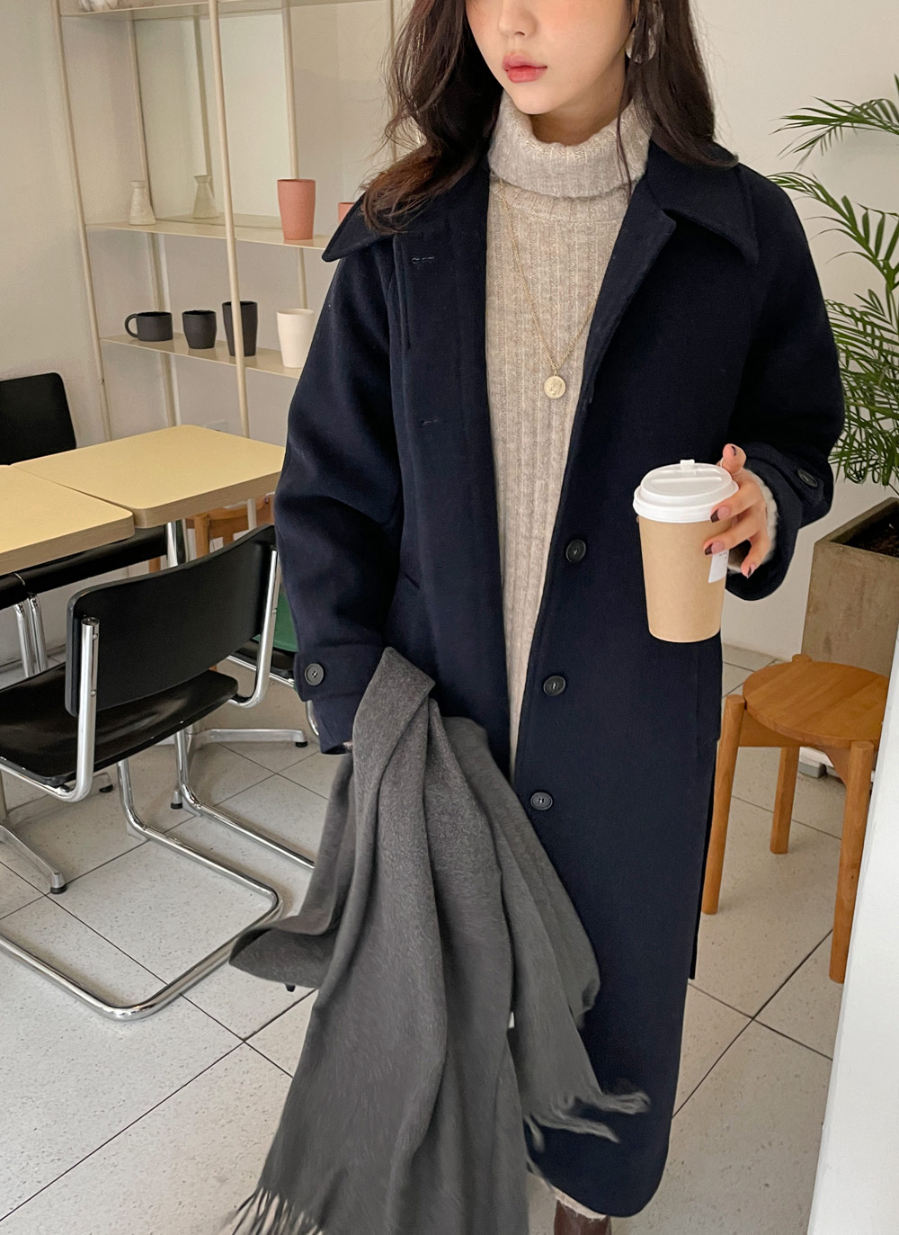 ストラップ付キルト裏地カラーコート・全2色 | レディース