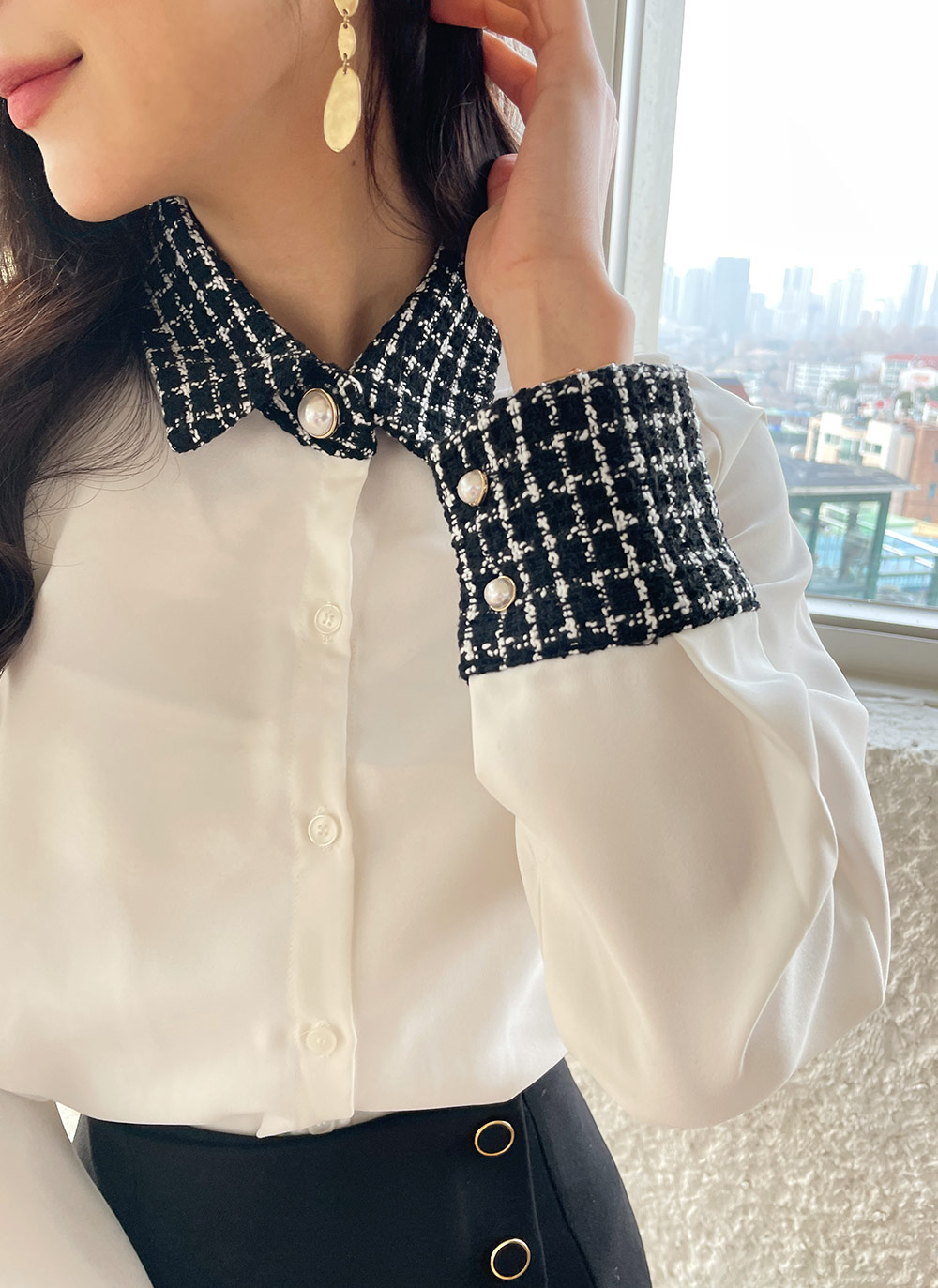 ツイード配色カラーブラウス | DHOLIC | 詳細画像7