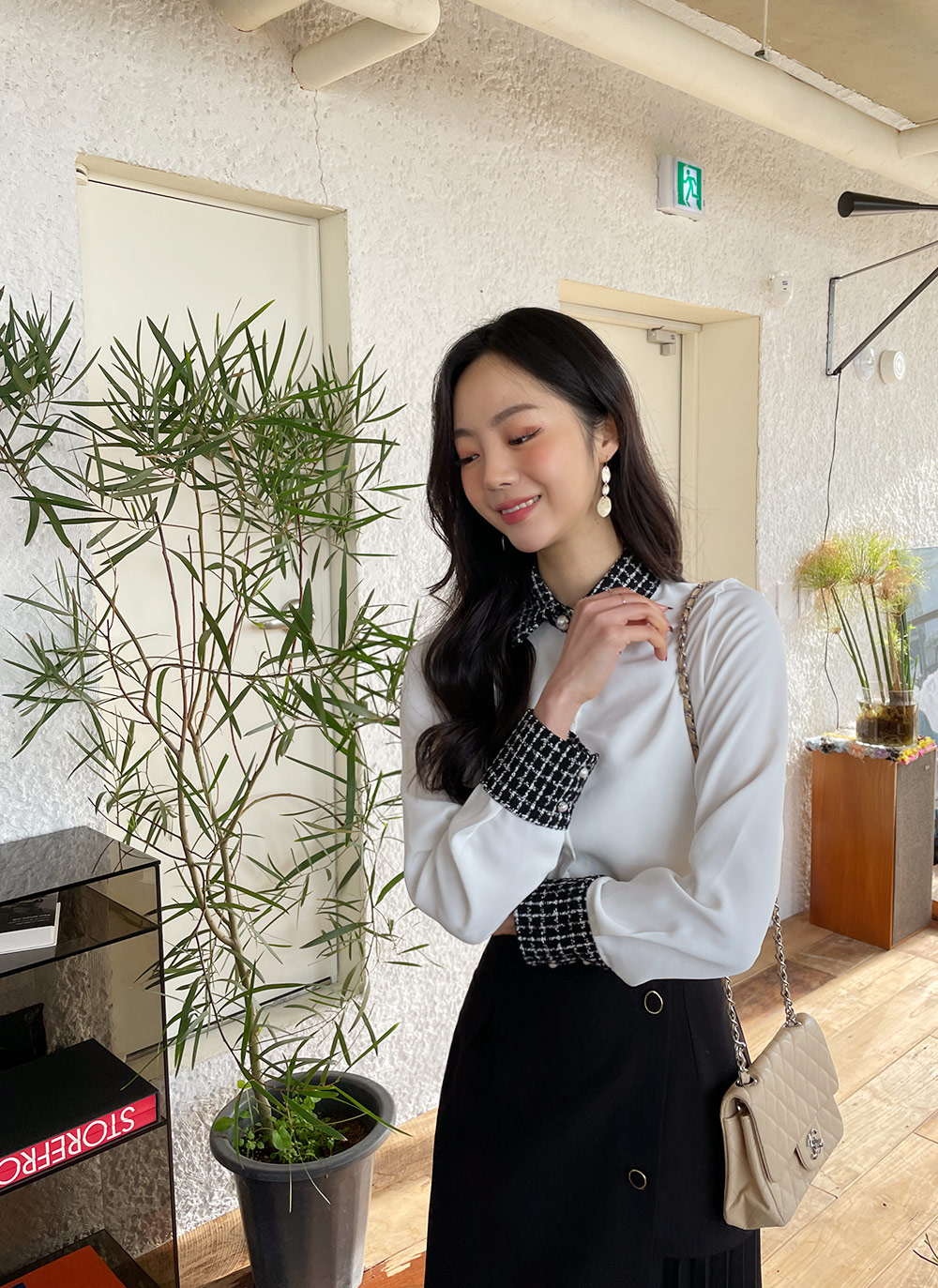 ツイード配色カラーブラウス | DHOLIC | 詳細画像12