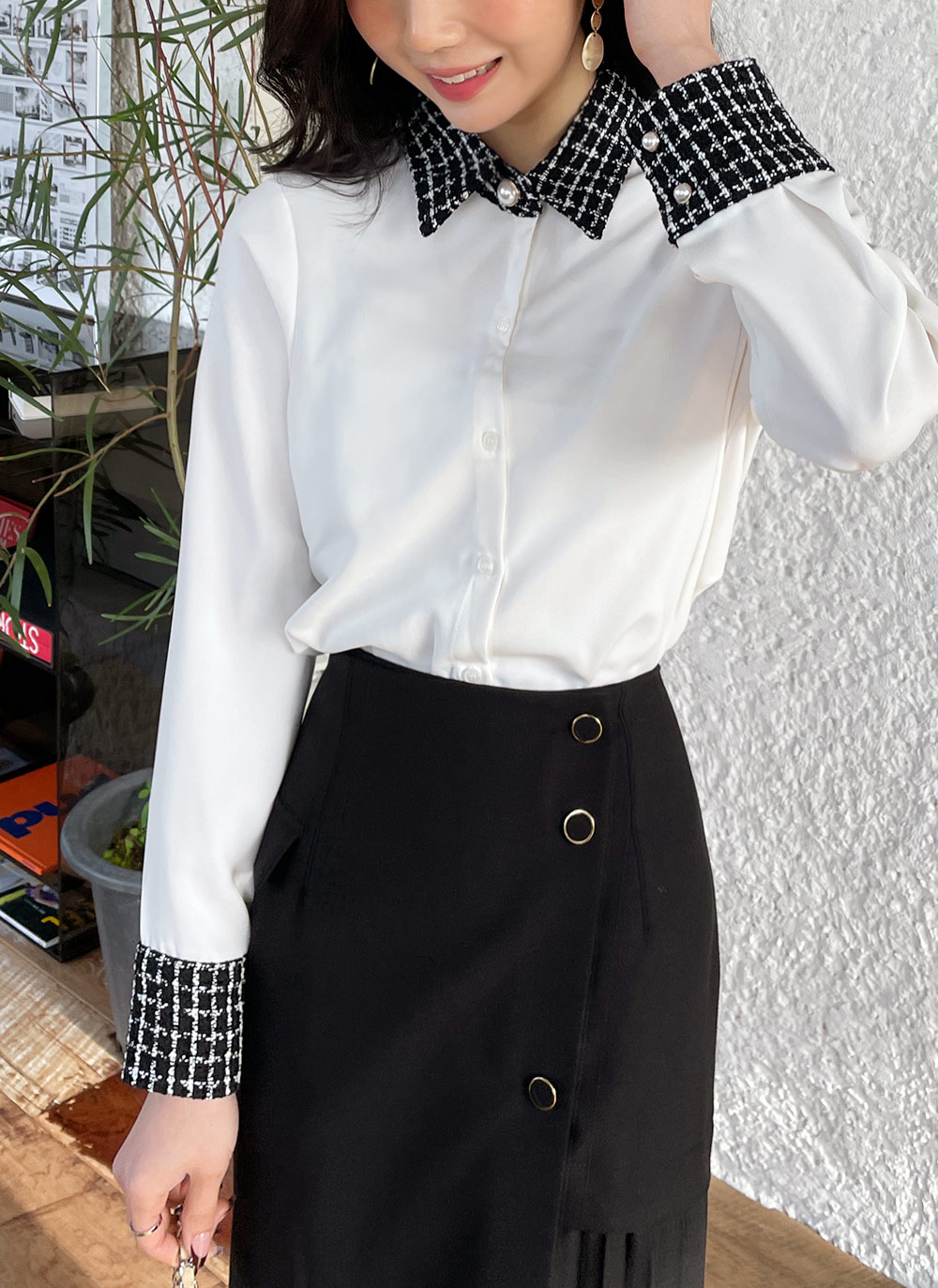 ツイード配色カラーブラウス | DHOLIC | 詳細画像17