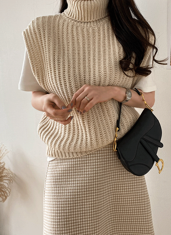 タートルネックニットベスト P ニット カーディガン ニット レディースファッション通販 Dholic ディーホリック