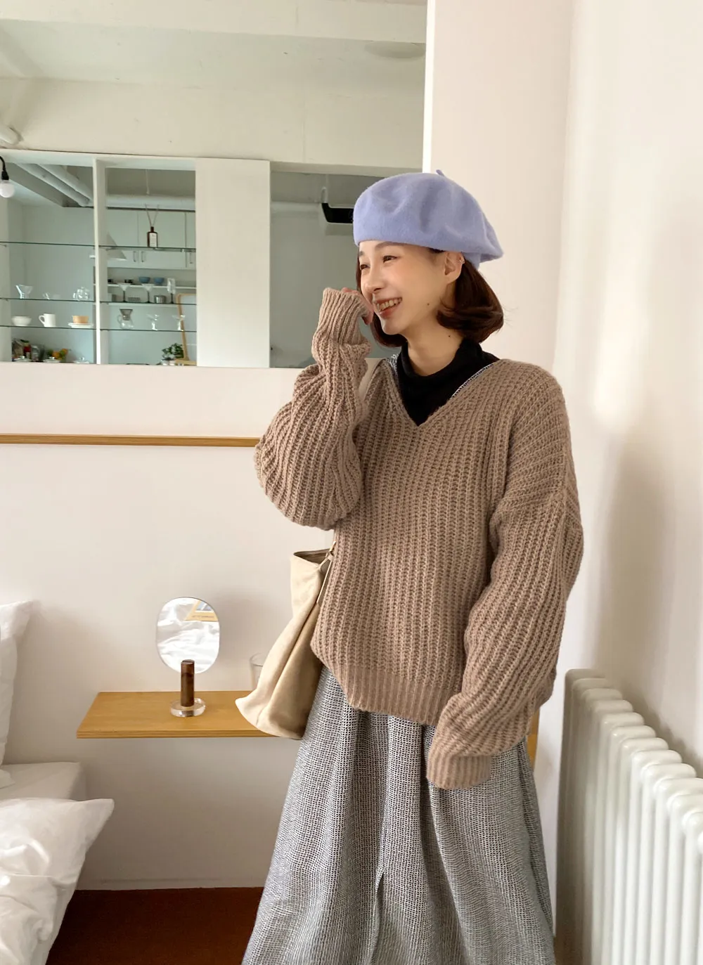 アルパカ混Vネックニット・全5色 | レディースファッション通販 - DHOLIC 