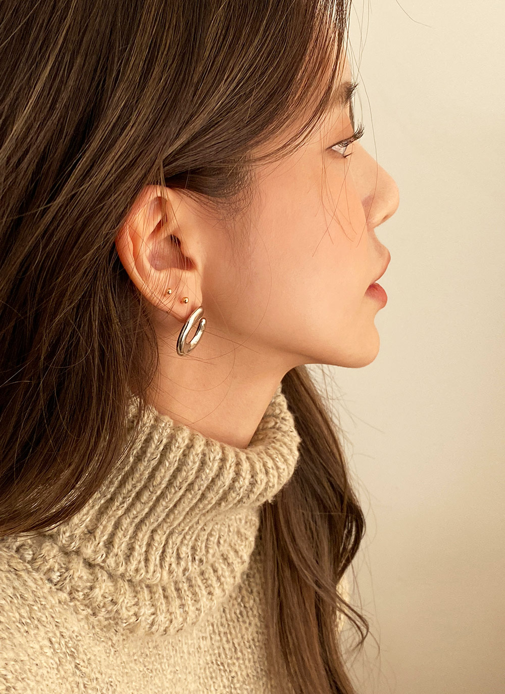 ボールドカーブピアス・全2色・d63372