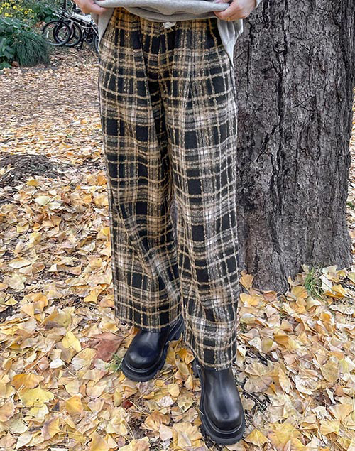 PRADA スタイリッシュ チェック柄 ウール パンツ PRADA スタイリッシュ チェック柄 ウール パンツ