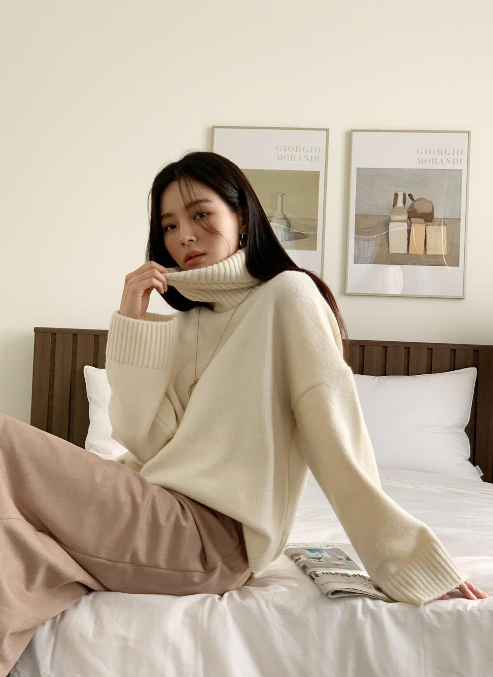 タートルネックスリットロングニット・全5色 | DHOLIC | 詳細画像2