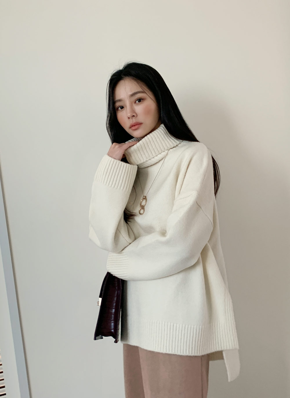 タートルネックスリットロングニット・全5色 | DHOLIC | 詳細画像11