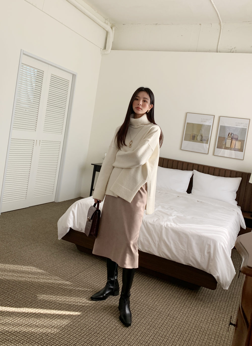 タートルネックスリットロングニット・全5色 | DHOLIC | 詳細画像15