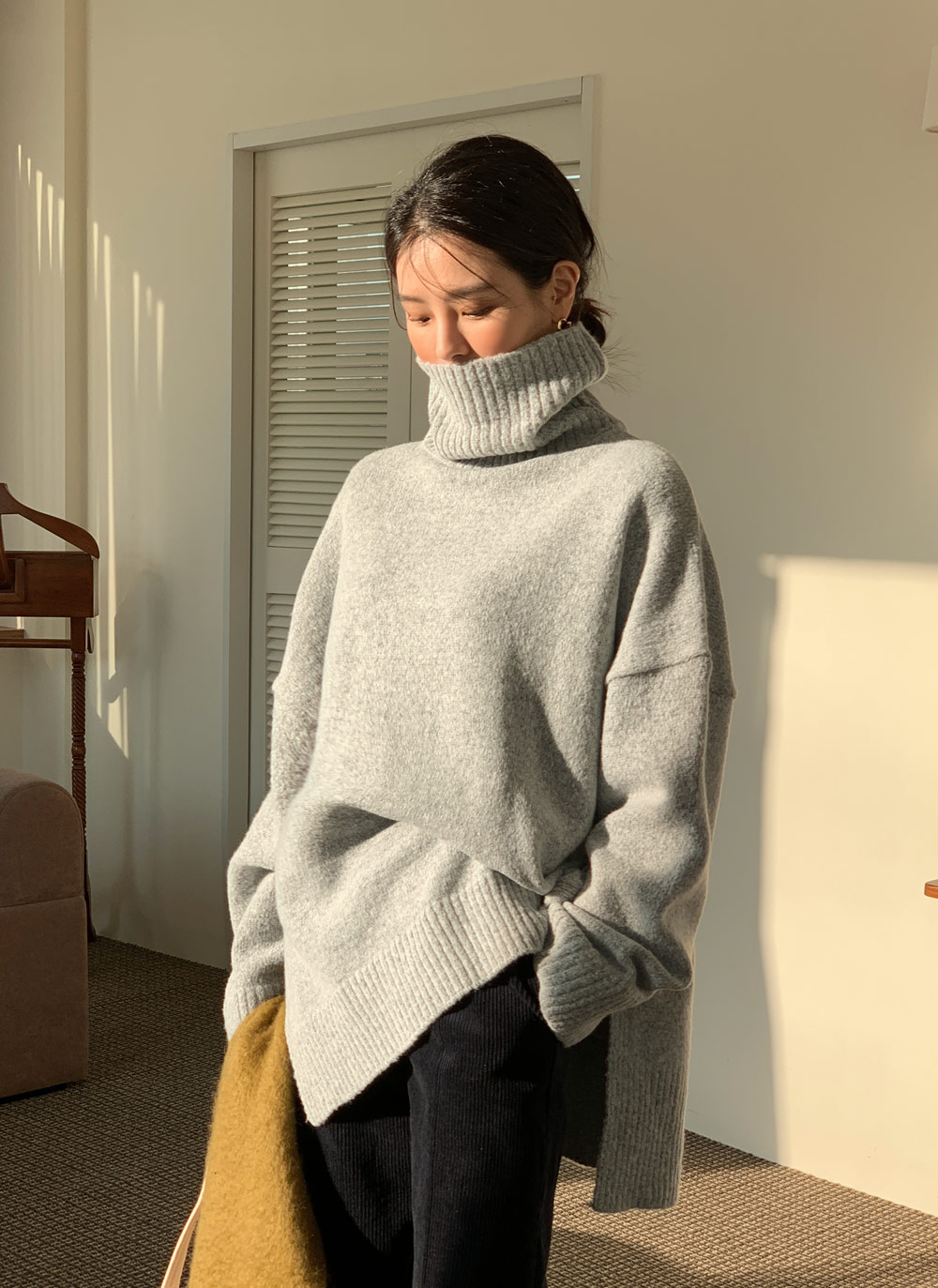 タートルネックスリットロングニット・全5色 | DHOLIC | 詳細画像18